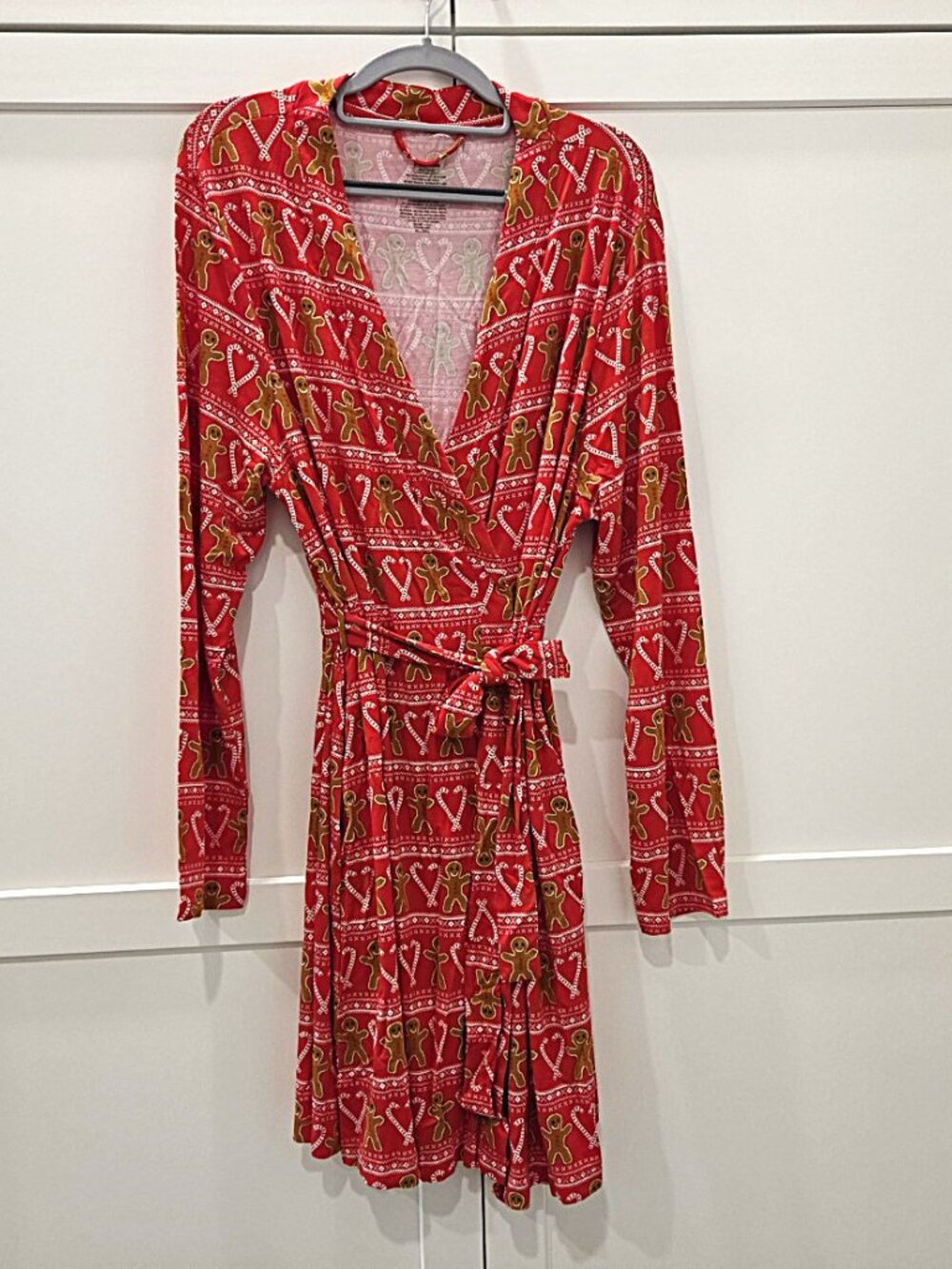 MeUndies NWT Holiday Sweets Fair Isle Robe Gingerbread Men Candy Canes - XL-2X - Picture 7 of 12